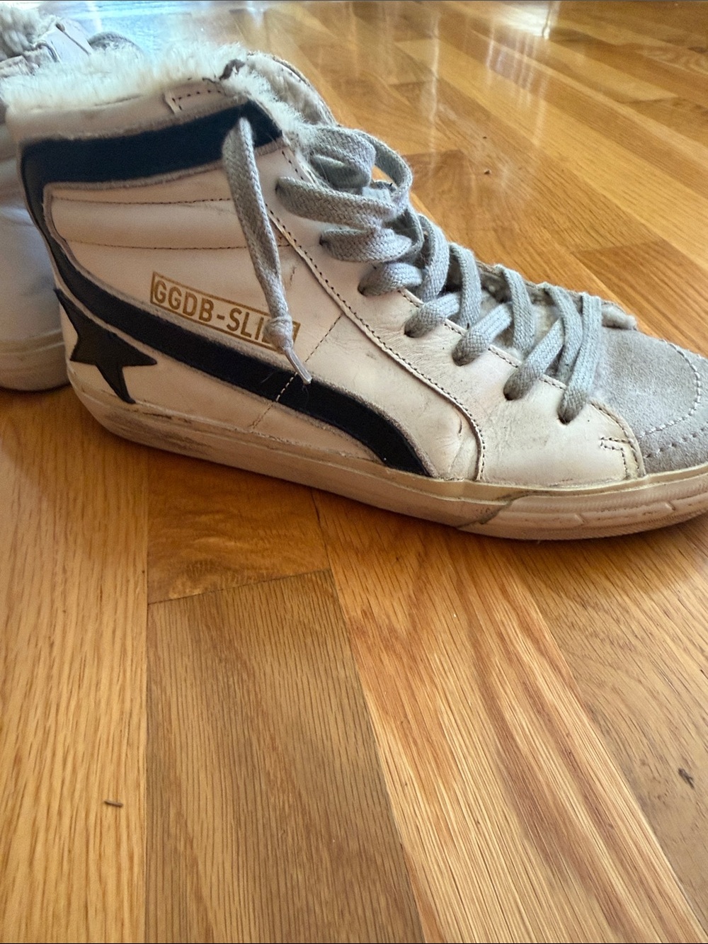 Women’s Golden Goose Mid-top Nappa Sneaker with Shearling Lining